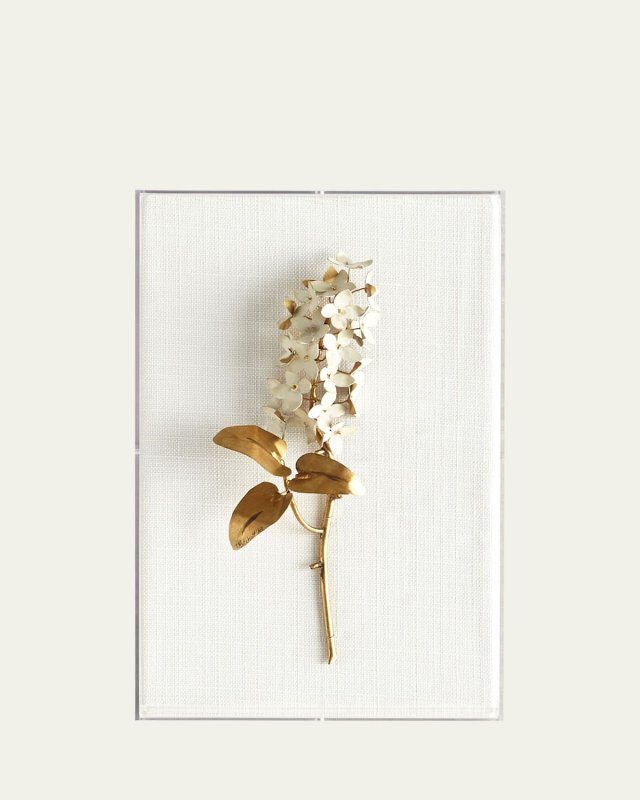 Original Gilded Lilac on White Linen